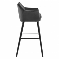 Barová stolička Nora (SET 2ks), tkanina, tmavo šedá - 3