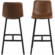 Barová stolička Oregon (SET 2ks), syntetická koža, hnedá - 2