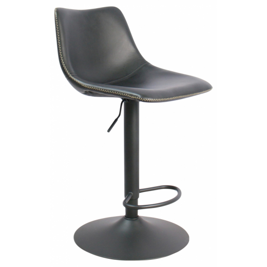 Barová stolička Oregon, syntetická koža, čierna - 1