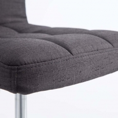 Barová stolička Palma (SET 2 ks), textil, čierna - 3