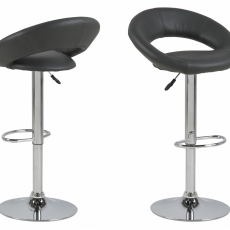 Barová stolička Plump, syntetická koža, sivá - 1