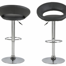Barová stolička Plump, syntetická koža, sivá - 2