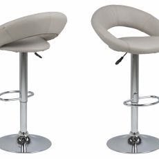 Barová stolička Plump, syntetická koža, taupe - 1