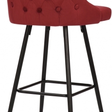 Barová stolička Portree, zamat, červená - 4