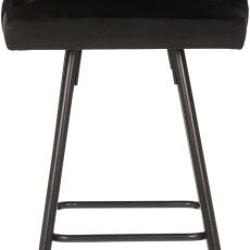 Barová stolička Portree, zamat, čierna - 2