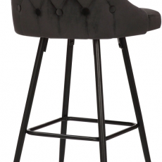 Barová stolička Portree, zamat, čierna - 4