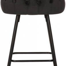 Barová stolička Portree, zamat, čierna - 5