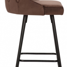 Barová stolička Portree, zamat, hnedá - 3