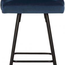 Barová stolička Portree, zamat, modrá - 2