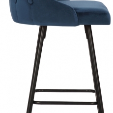Barová stolička Portree, zamat, modrá - 3