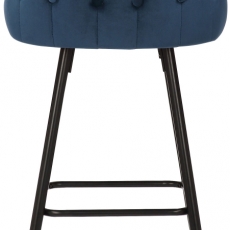 Barová stolička Portree, zamat, modrá - 5
