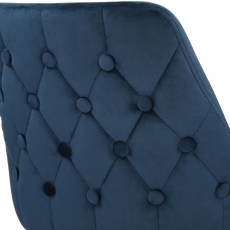 Barová stolička Portree, zamat, modrá - 6