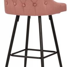 Barová stolička Portree, zamat, ružová - 4
