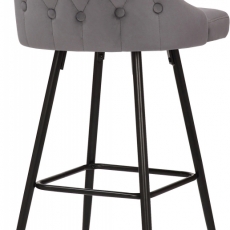 Barová stolička Portree, zamat, šedá - 4