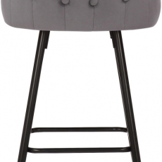 Barová stolička Portree, zamat, šedá - 5