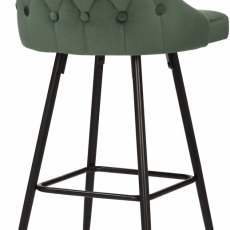 Barová stolička Portree, zamat, zelená - 4