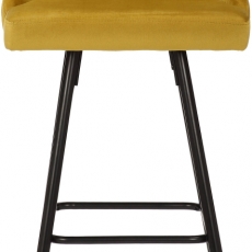 Barová stolička Portree, zamat, žltá - 2