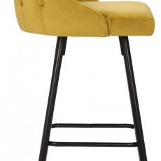 Barová stolička Portree, zamat, žltá - 3