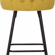 Barová stolička Portree, zamat, žltá - 5
