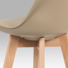 Barová stolička s drevenou podnožou Alexis, cappuccino - 8