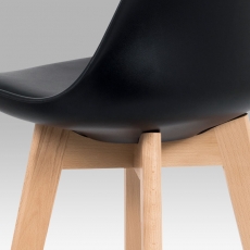 Barová stolička s drevenou podnožou Alexis, čierna - 8