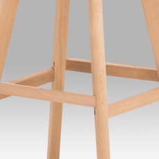 Barová stolička s drevenou podnožou Alexis, sivá - 7