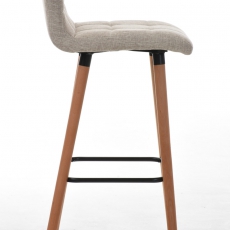 Barová stolička s drevenou podnožou Connie, krémová - 2