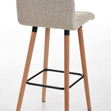Barová stolička s drevenou podnožou Connie, krémová - 3