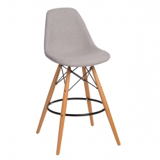 Barová stolička s drevenou podnožou Desire patchwork - 2