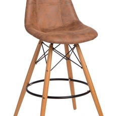 Barová stolička s drevenou podnožou Desire prešívaná - 1