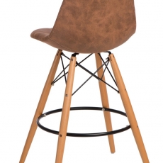 Barová stolička s drevenou podnožou Desire prešívaná - 5