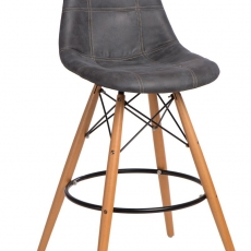 Barová stolička s drevenou podnožou Desire prešívaná - 3