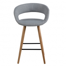 Barová stolička s drevenou podnožou Garry (Súprava 2 ks), sivá - 5