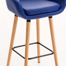 Barová stolička s drevenou podnožou Marina koža - 14
