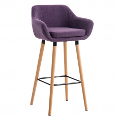 Barová stolička s drevenou podnožou Marina textil - 7