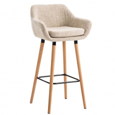 Barová stolička s drevenou podnožou Marina textil - 3