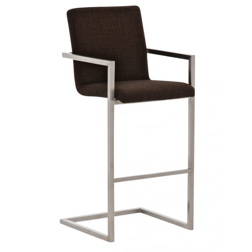 Barová stolička s nerezovou podnožou Aster textil - 1