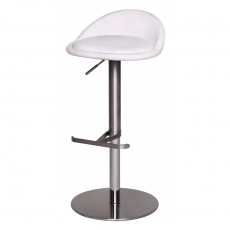 Barová stolička s nerezovou podnožou Durable, biela - 4