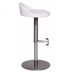 Barová stolička s nerezovou podnožou Durable, biela - 2