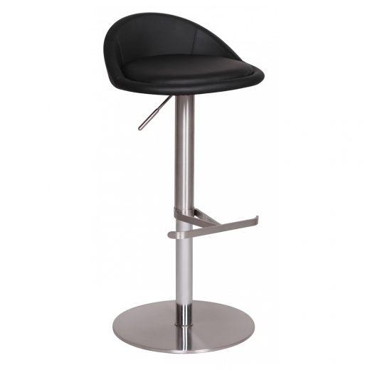Barová stolička s nerezovou podnožou Durable, čierna - 1