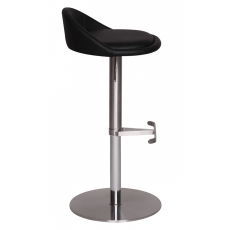 Barová stolička s nerezovou podnožou Durable, čierna - 2