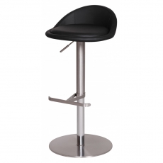 Barová stolička s nerezovou podnožou Durable, čierna - 4