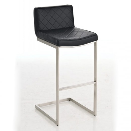 Barová stolička s nerezovou podnožou Madison čierna - 1
