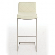 Barová stolička s nerezovou podnožou Madison krémová - 1