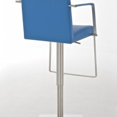 Barová stolička s nerezovou podnožou Santi modrá - 2