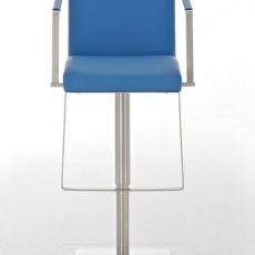 Barová stolička s nerezovou podnožou Santi modrá - 3