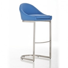 Barová stolička s nerezovou podnožou Santy, modrá - 2