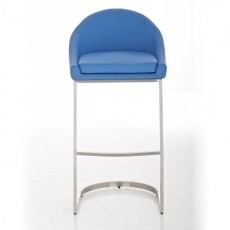 Barová stolička s nerezovou podnožou Santy, modrá - 3