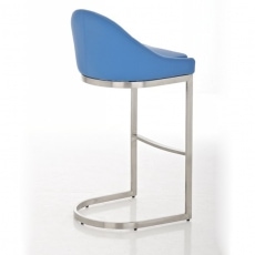 Barová stolička s nerezovou podnožou Santy, modrá - 4