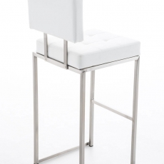 Barová stolička s nerezovou podnožou Winder, biela - 4